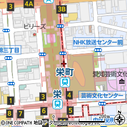 名古屋テレビ塔周辺の地図