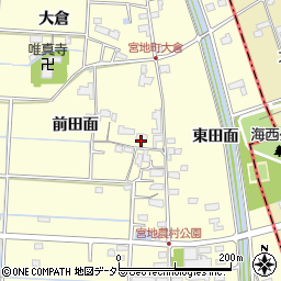 愛知県愛西市宮地町（屋敷附）周辺の地図