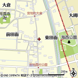 愛知県愛西市宮地町大縄場周辺の地図