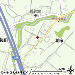 愛知県豊田市猿投町地家82-1周辺の地図