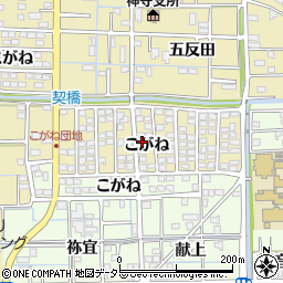 愛知県津島市越津町こがね周辺の地図