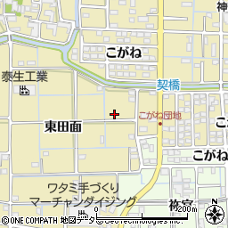 愛知県津島市越津町東田面周辺の地図