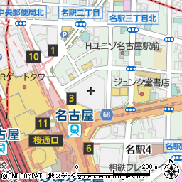 〒450-6490 愛知県名古屋市中村区名駅 大名古屋ビルヂング（地階・階層不明）の地図