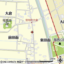 愛知県愛西市宮地町前田面2周辺の地図
