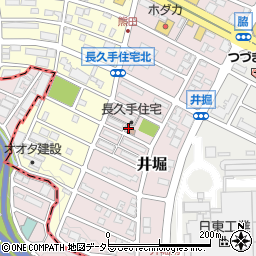愛知県長久手市井堀周辺の地図