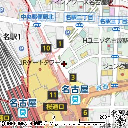 地下鉄　桜通線名古屋駅周辺の地図