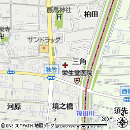愛知県あま市七宝町秋竹三角周辺の地図