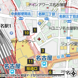 名古屋市役所交通局　地下鉄東山線名古屋駅周辺の地図