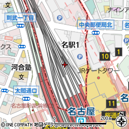愛知県名古屋市西区名駅周辺の地図
