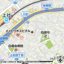 愛知県名古屋市名東区上社周辺の地図
