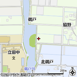 愛知県愛西市四会町鵜戸周辺の地図