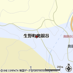 兵庫県朝来市生野町奥銀谷周辺の地図