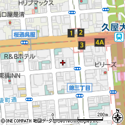 中日新聞　久屋大通石垣新聞店周辺の地図