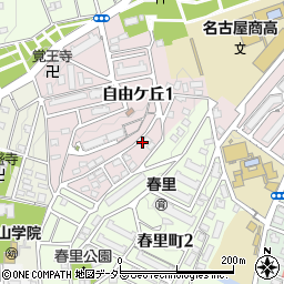 愛知県名古屋市千種区自由ケ丘1丁目5周辺の地図