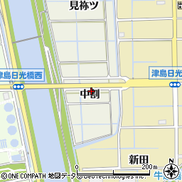 愛知県津島市下切町（中割）周辺の地図