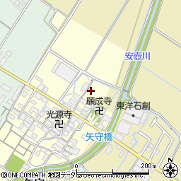 滋賀県愛荘町（愛知郡）矢守周辺の地図