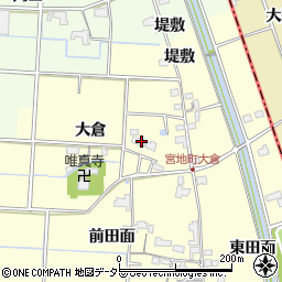愛知県愛西市宮地町大倉周辺の地図