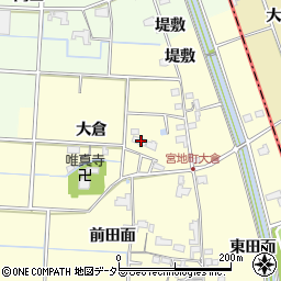 愛知県愛西市宮地町（大倉）周辺の地図
