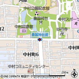 豊国神社前周辺の地図