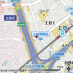 愛知県名古屋市名東区上社1丁目412周辺の地図