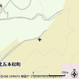 京都府京都市右京区京北五本松町（東山）周辺の地図
