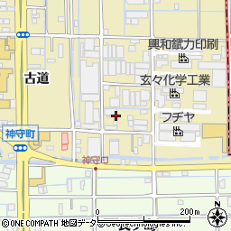 愛知県津島市神守町（中ノ折）周辺の地図