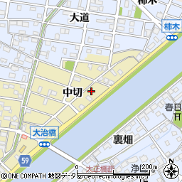愛知県大治町（海部郡）東條（中切）周辺の地図
