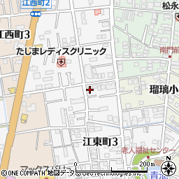 愛知県津島市江東町周辺の地図