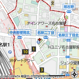 愛知県名古屋市中村区名駅2丁目44-2周辺の地図