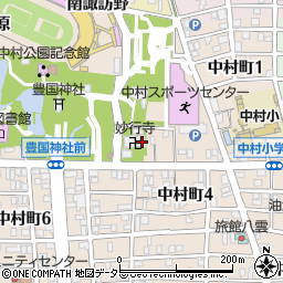 愛知県名古屋市中村区中村町木下屋敷周辺の地図
