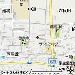愛知県あま市七宝町秋竹松原周辺の地図