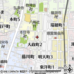 愛知県津島市大政町周辺の地図