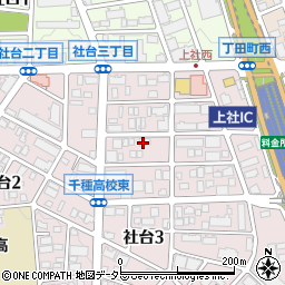 愛知県名古屋市名東区社台3丁目36周辺の地図