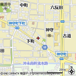 愛知県津島市神守町下町87周辺の地図