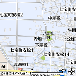 愛知県あま市七宝町安松内崩周辺の地図