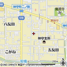愛知県津島市神守町中田面周辺の地図