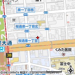 愛知県名古屋市東区泉1丁目22周辺の地図