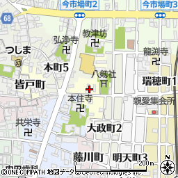 愛知県津島市中野町周辺の地図