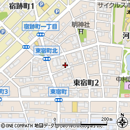 愛知県名古屋市中村区東宿町周辺の地図