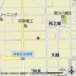 愛知県津島市越津町坪之内40周辺の地図