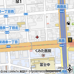 愛知県名古屋市東区泉1丁目21周辺の地図