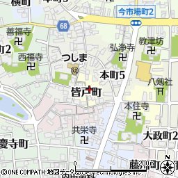 愛知県津島市皆戸町周辺の地図