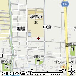 愛知県あま市七宝町秋竹中道周辺の地図