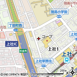 愛知県名古屋市名東区上社1丁目121周辺の地図