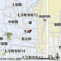 愛知県あま市七宝町安松生岡周辺の地図