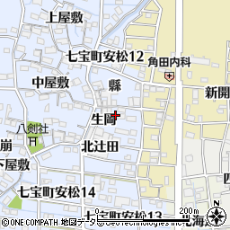 愛知県あま市七宝町安松（生岡）周辺の地図