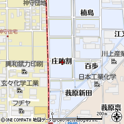愛知県あま市乙之子庄助割周辺の地図