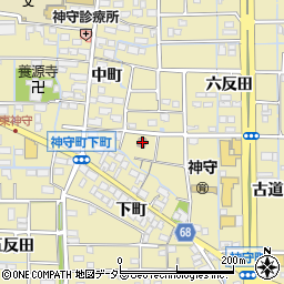 愛知県津島市神守町中町193周辺の地図