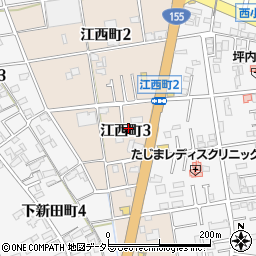 愛知県津島市江西町周辺の地図
