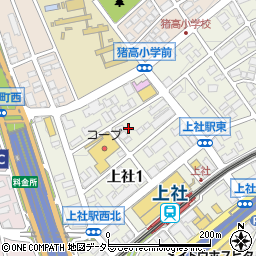 愛知県名古屋市名東区上社1丁目周辺の地図